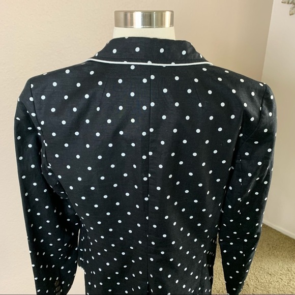 Talbots Linen Blend Polkadot Nautical Blazer Size 8 - Picture 10 of 16
